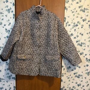Cynthia Rowley Leopard Quilted Jacket - Black & Cream